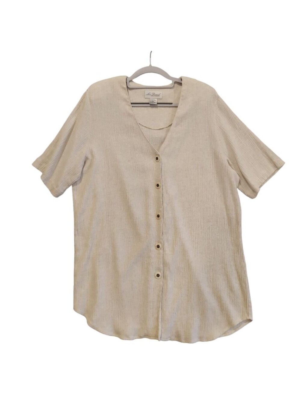 Lee David Blouse Womens 18/20w Ivory Linen Blend Lagan look Beachy vacation